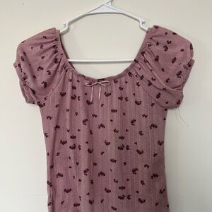 Derek Heart Pink Smocked Cap Sleeve Blouse